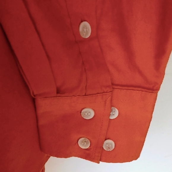 Lrg Wovens Orange Casual Button Down Shirt, XL - Picture 5 of 6